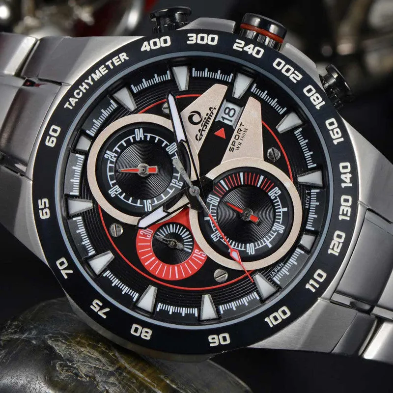 Luxury brand watches men sports fashion table luminous multifunction racing mens quartz wrist watch waterproof 100m