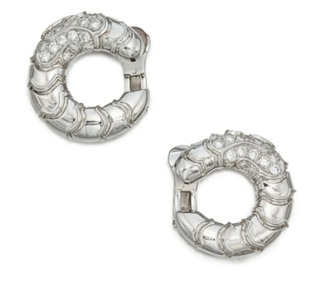Marina B White Gold Diamond 'Onda' Earclips ASC5433