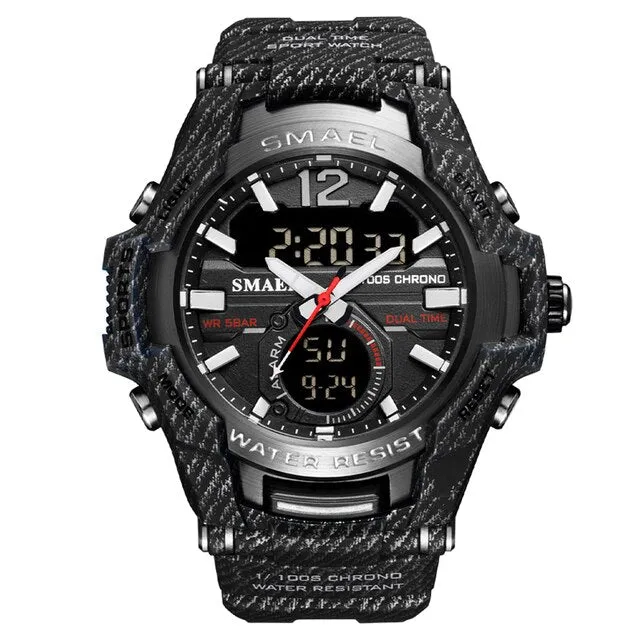 Mens 50M Waterproof Mascular Digital Analog Display Watches