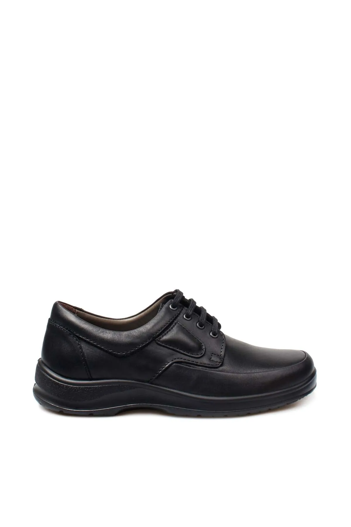 Men's Black Lace-Up Shoes with Cushioned Sole - Wessi