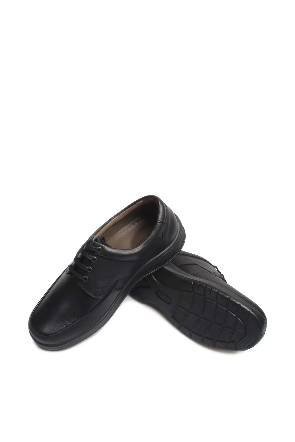 Men's Black Lace-Up Shoes with Cushioned Sole - Wessi