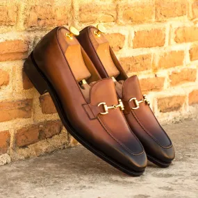 Men's Loafer Leather Shoes Goodyear Welt Wide Plus Size Brown 3519