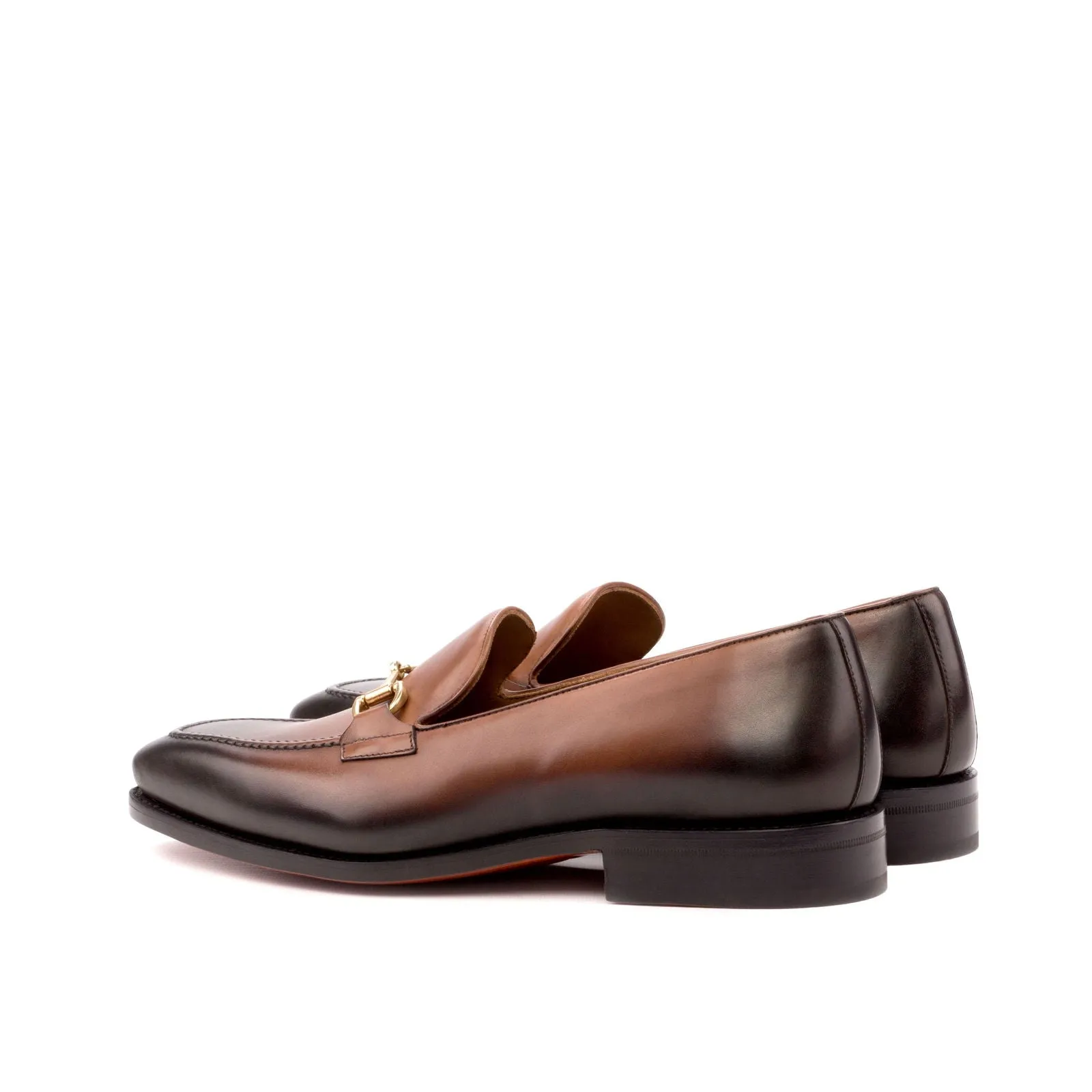 Men's Loafer Leather Shoes Goodyear Welt Wide Plus Size Brown 3519