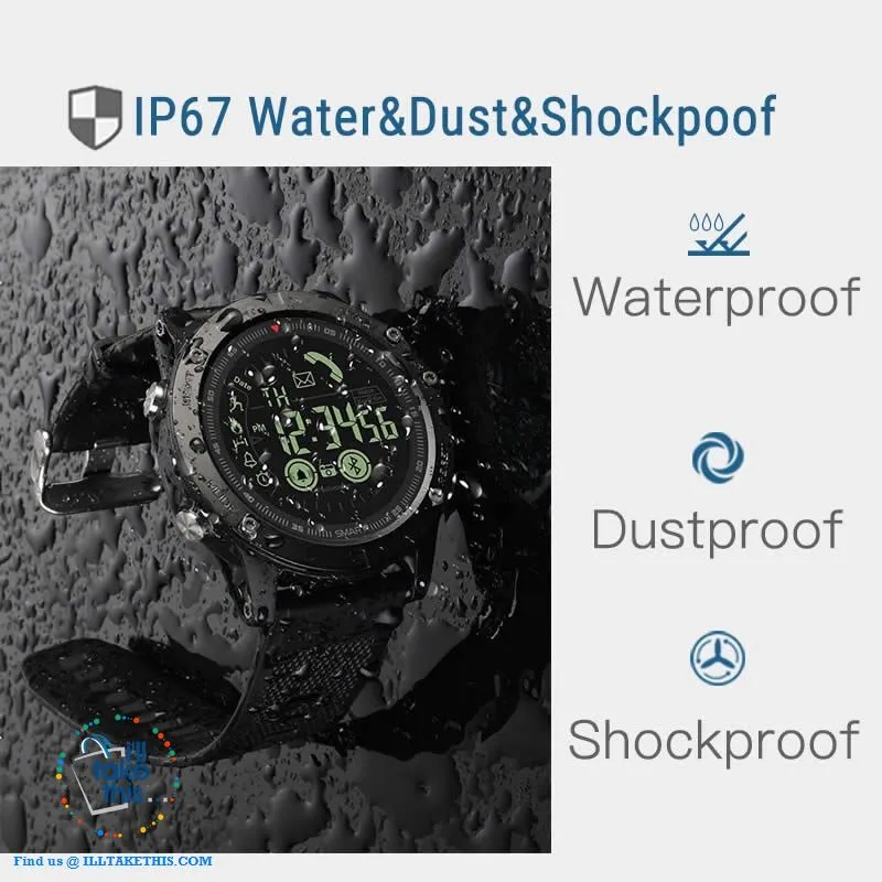 Men's Rugged Smartwatch All-Terrain Sports Watch for IOS and Android