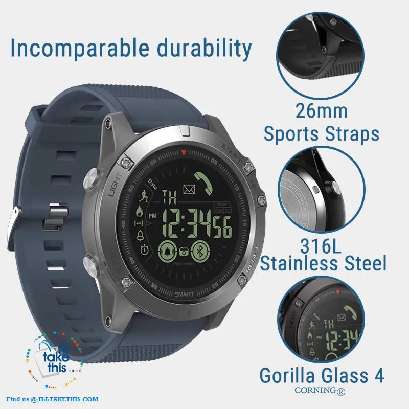 Men's Rugged Smartwatch All-Terrain Sports Watch for IOS and Android