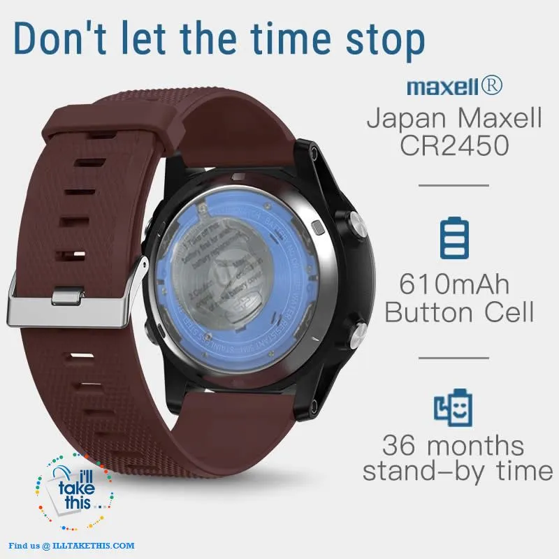 Men's Rugged Smartwatch All-Terrain Sports Watch for IOS and Android
