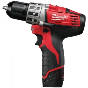 Milwaukee Cordless Drill Machine 10mm Keyless Chuck 12v   2 Batteries C12DD