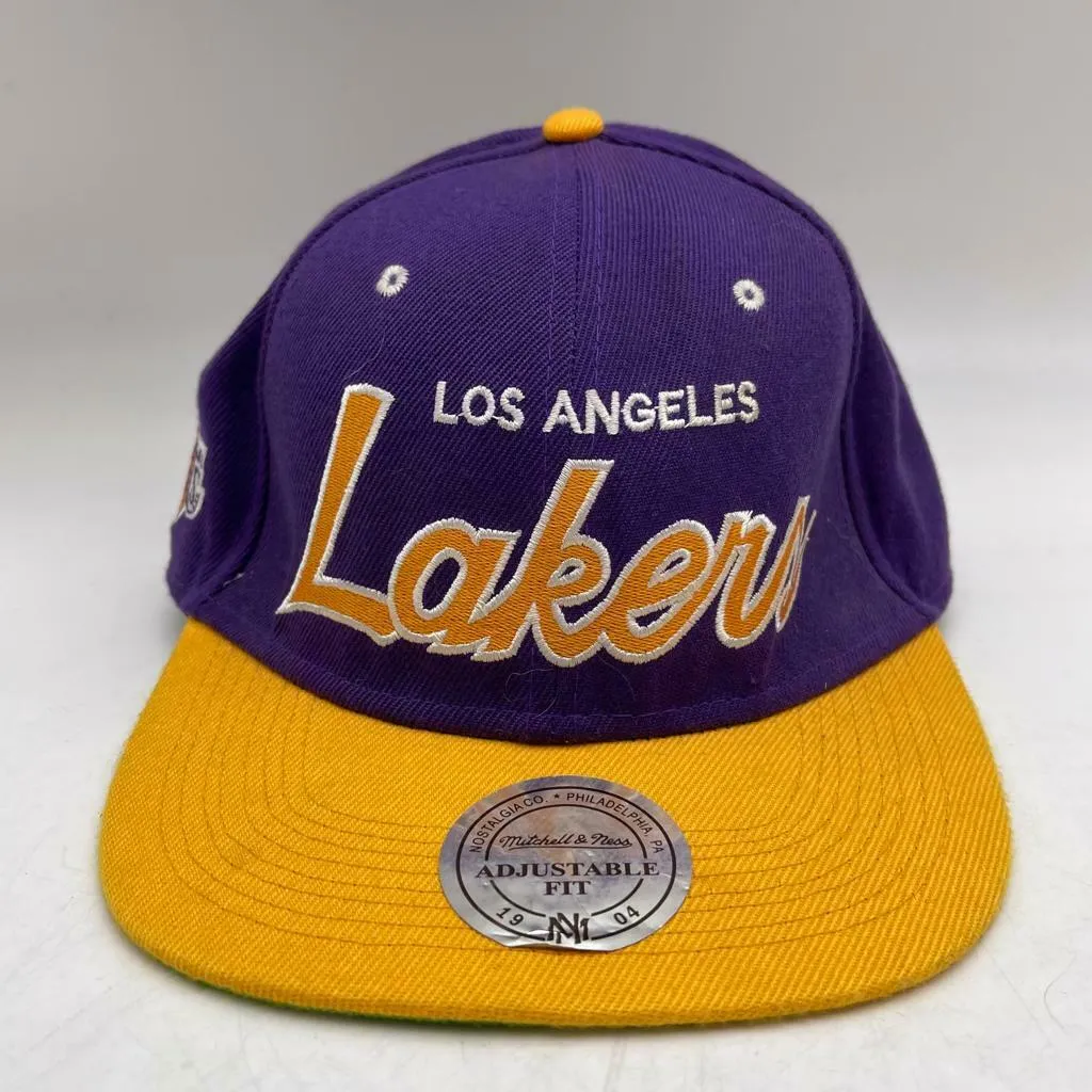 MITCHELL & NESS Los Angeles Lakers NBA Snapback Hat Purple Yellow