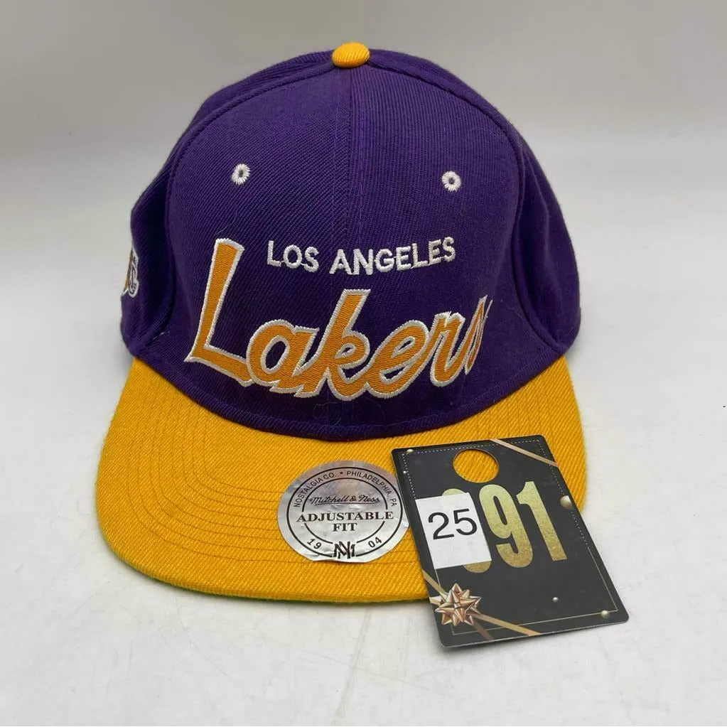 MITCHELL & NESS Los Angeles Lakers NBA Snapback Hat Purple Yellow