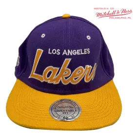 MITCHELL & NESS Los Angeles Lakers NBA Snapback Hat Purple Yellow