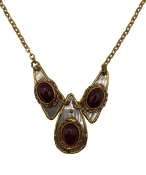 Mixed Metal Garnet Necklace