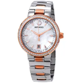 Movado Vizio Mother of Pearl Diamond Dial Ladies Watch 0607118