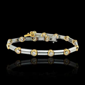 Multi-Tone Round Diamond Bracelet 18kt