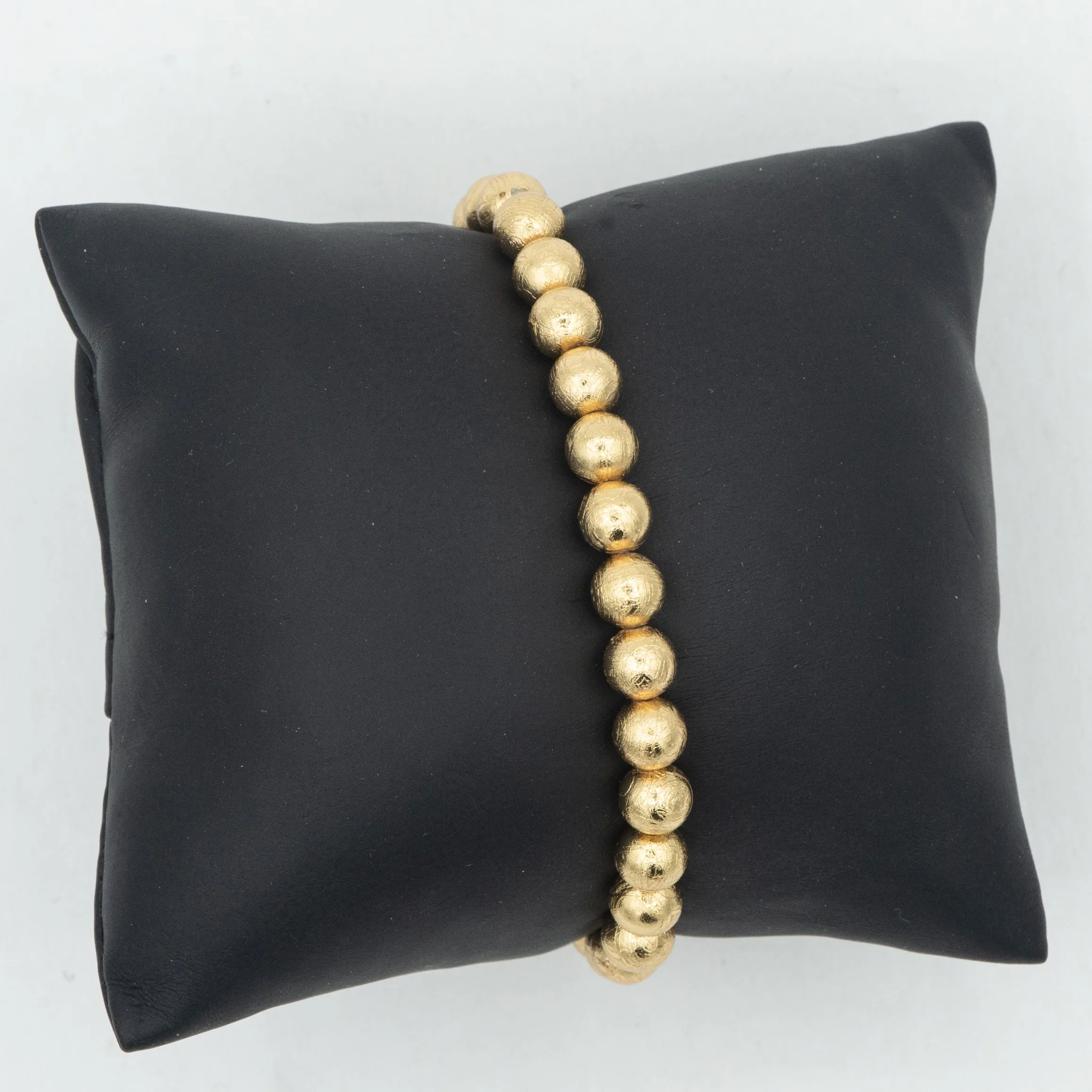Muonionalusta Meteorite Beaded Bracelet with Gold Finish