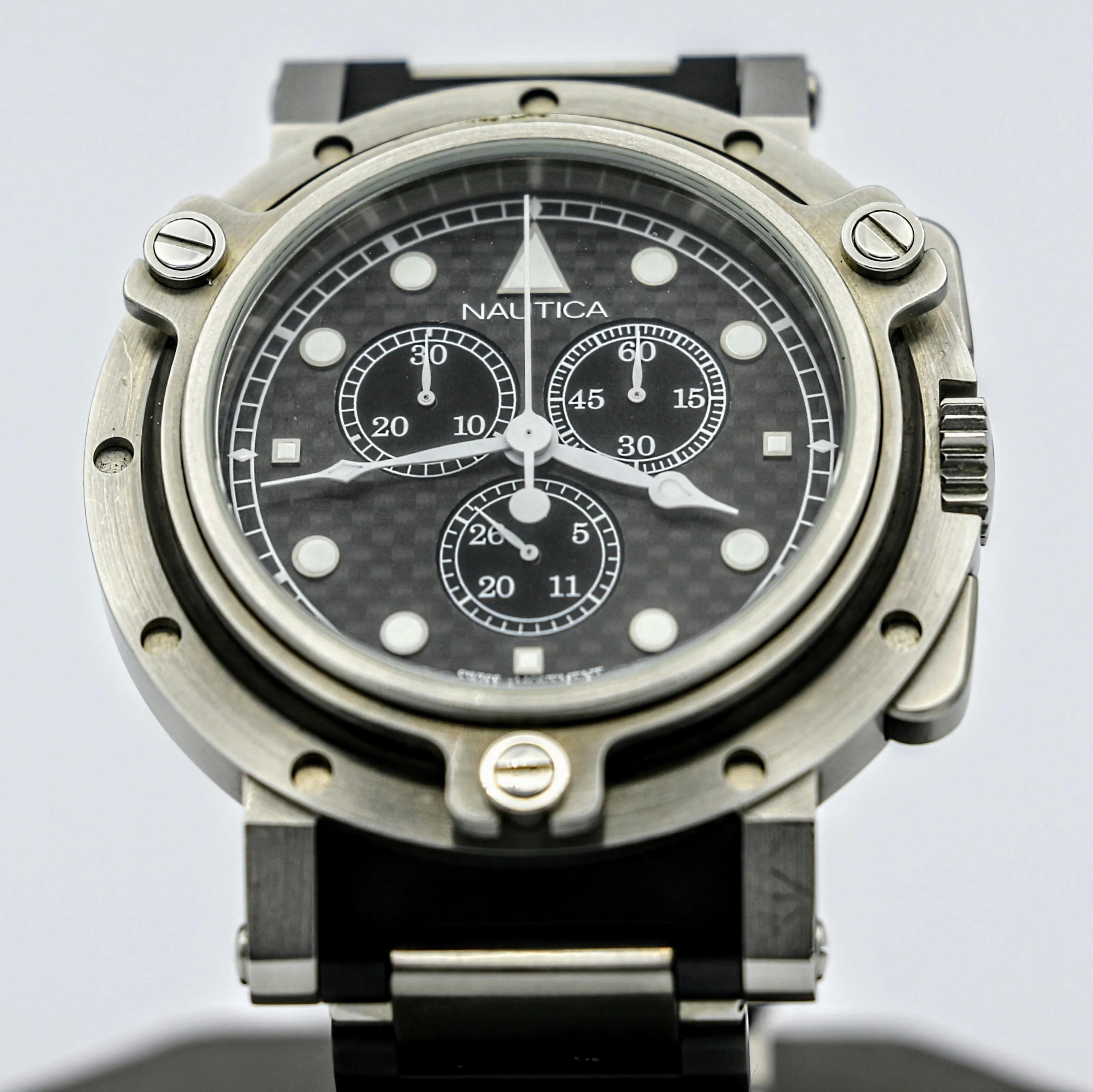 NAUTICA Chronograph Wristwatch Basketweave Dial Swiss High-Quality Quartz Watch