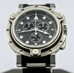 NAUTICA Chronograph Wristwatch Basketweave Dial Swiss High-Quality Quartz Watch