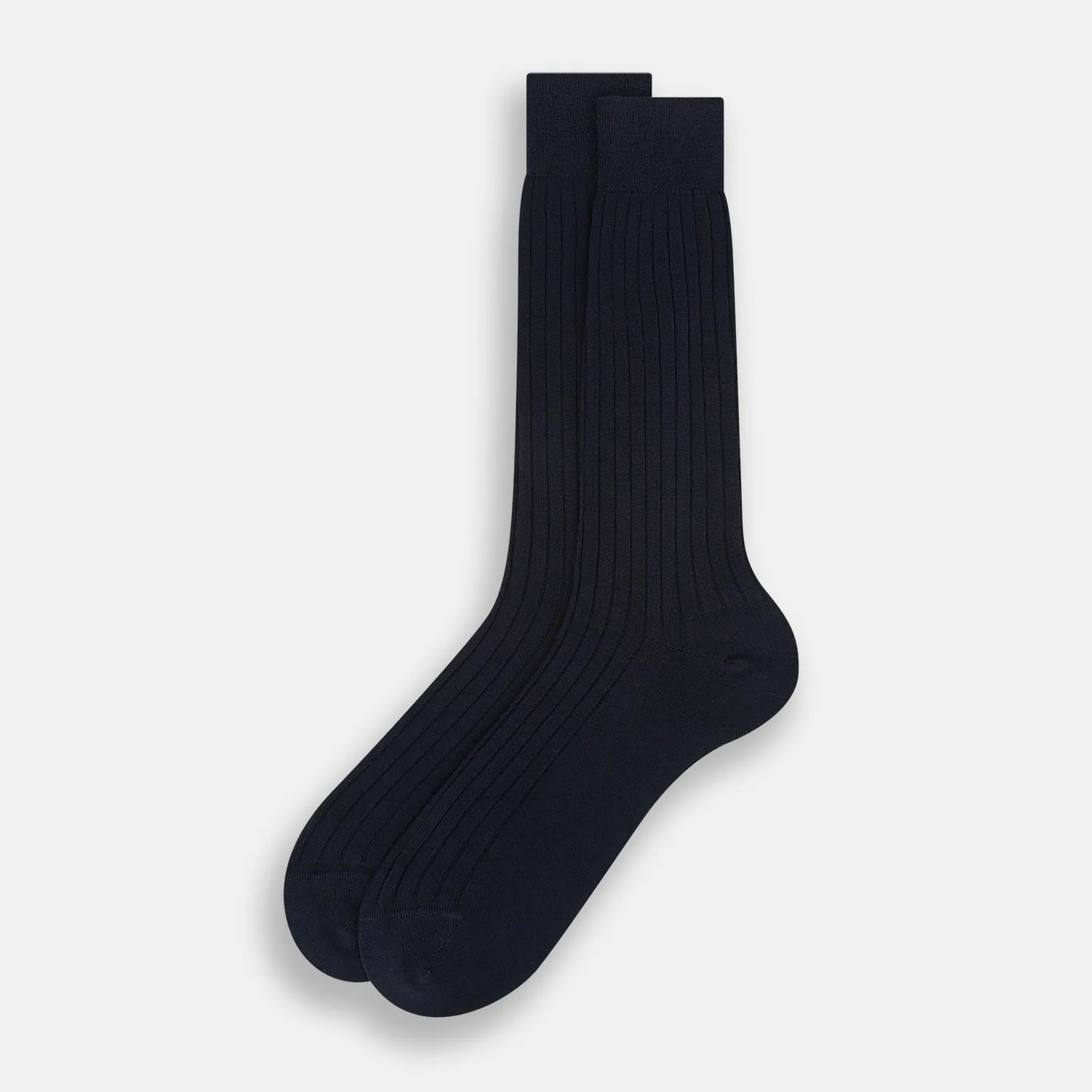 Navy Thick Knit Mid-Length Socks