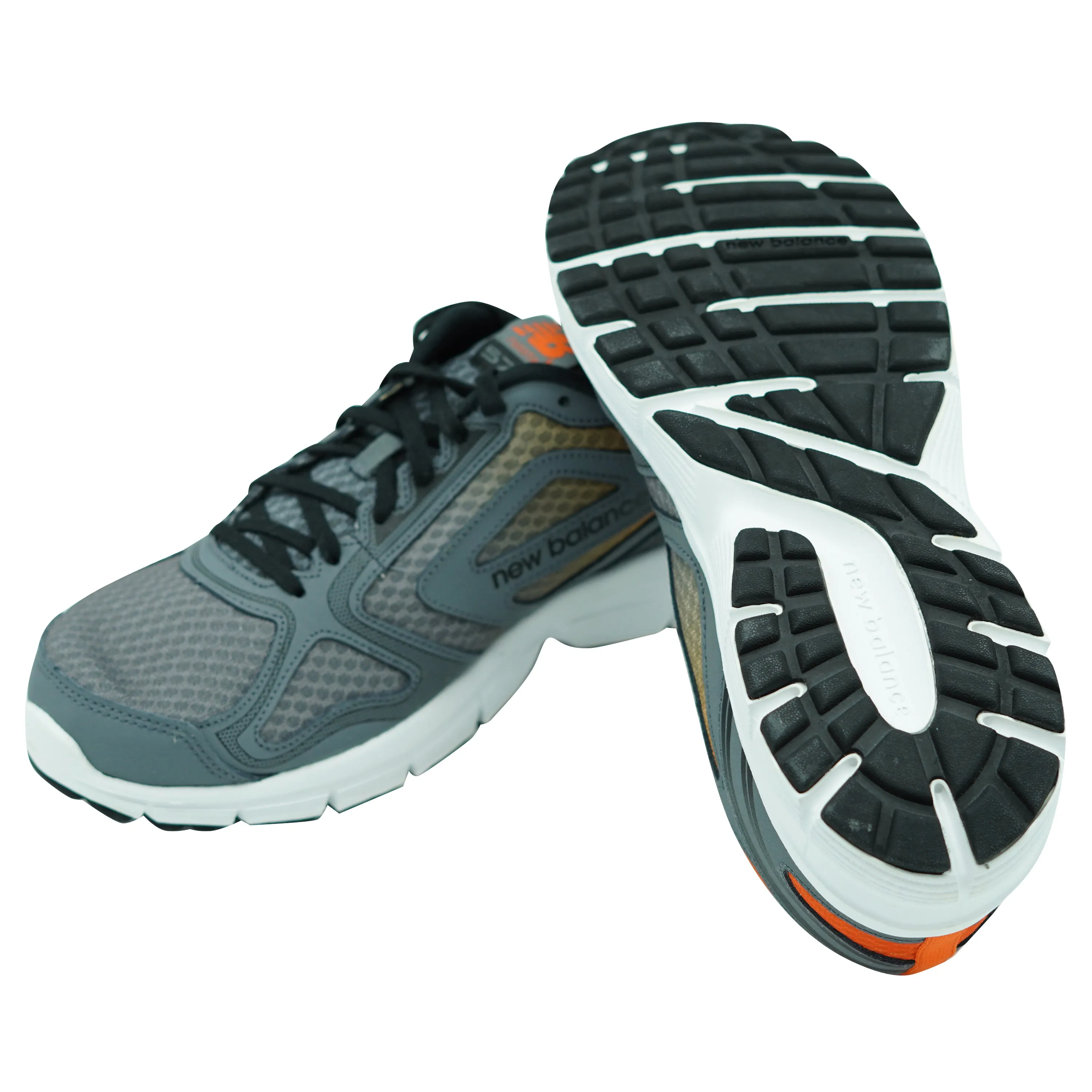 New Balance Men's M579 Br1 Ankle High Running Athletic Shoes Gray Orange 10.5