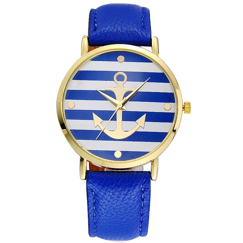 New Fashion Leather strap Anchor GENEVA Watches Casual Women Wristwatch Luxury Brand Quartz Watch Relogio Feminino Gift