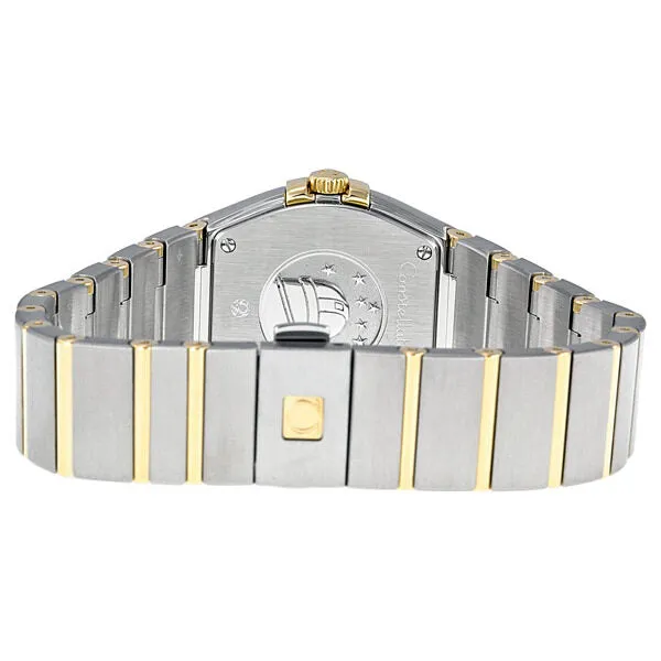 Omega Constellation Silver Diamond Brushed Solid 18kt Gold with Steel Ladies Watch 123.25.27.60.52.002