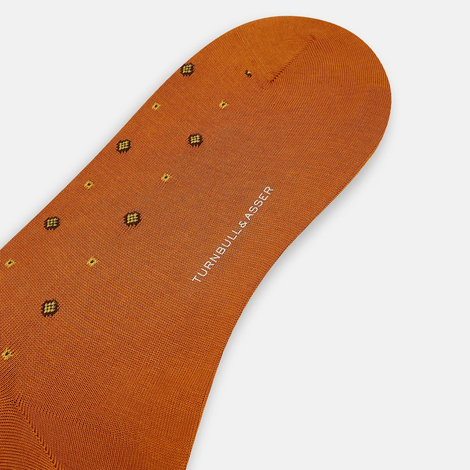 Orange Patterned Mid-Length Socks