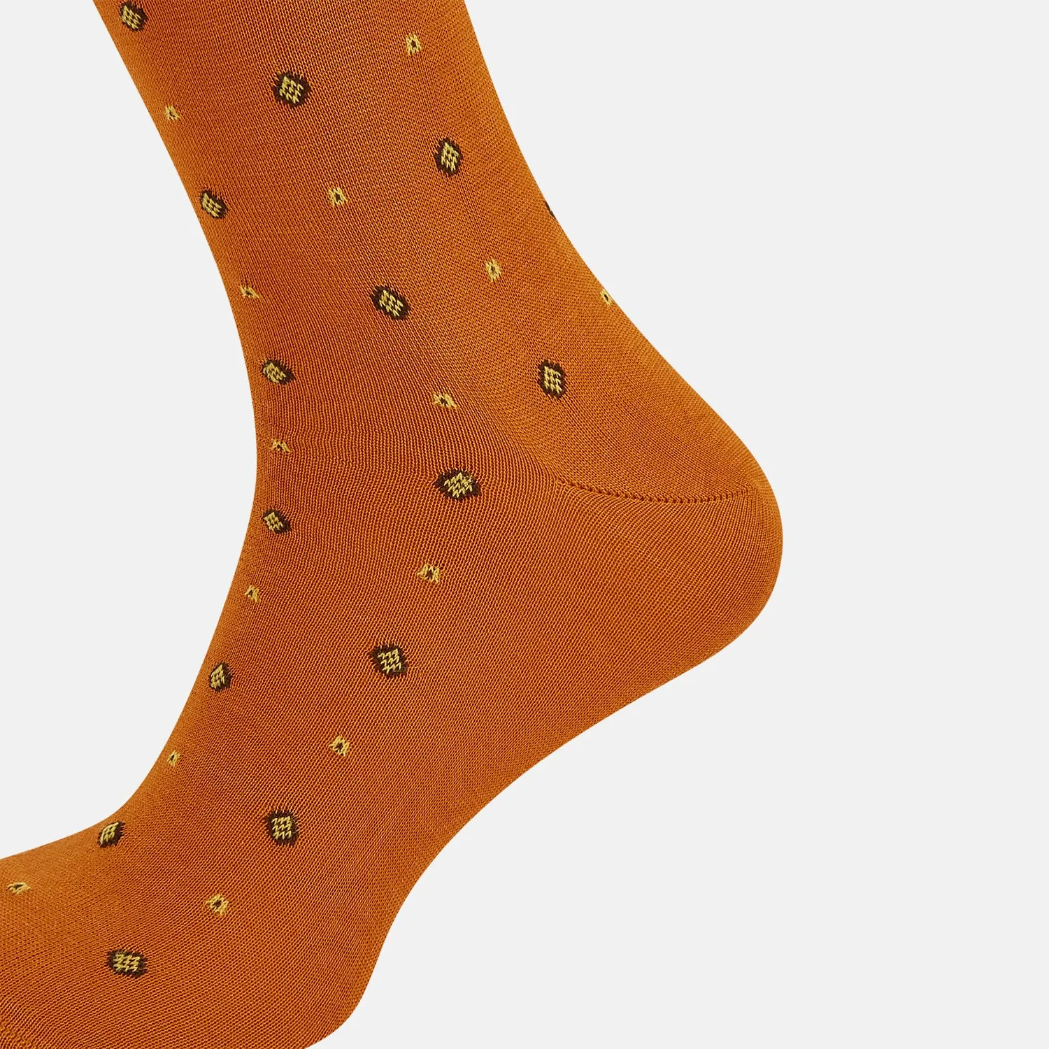 Orange Patterned Mid-Length Socks