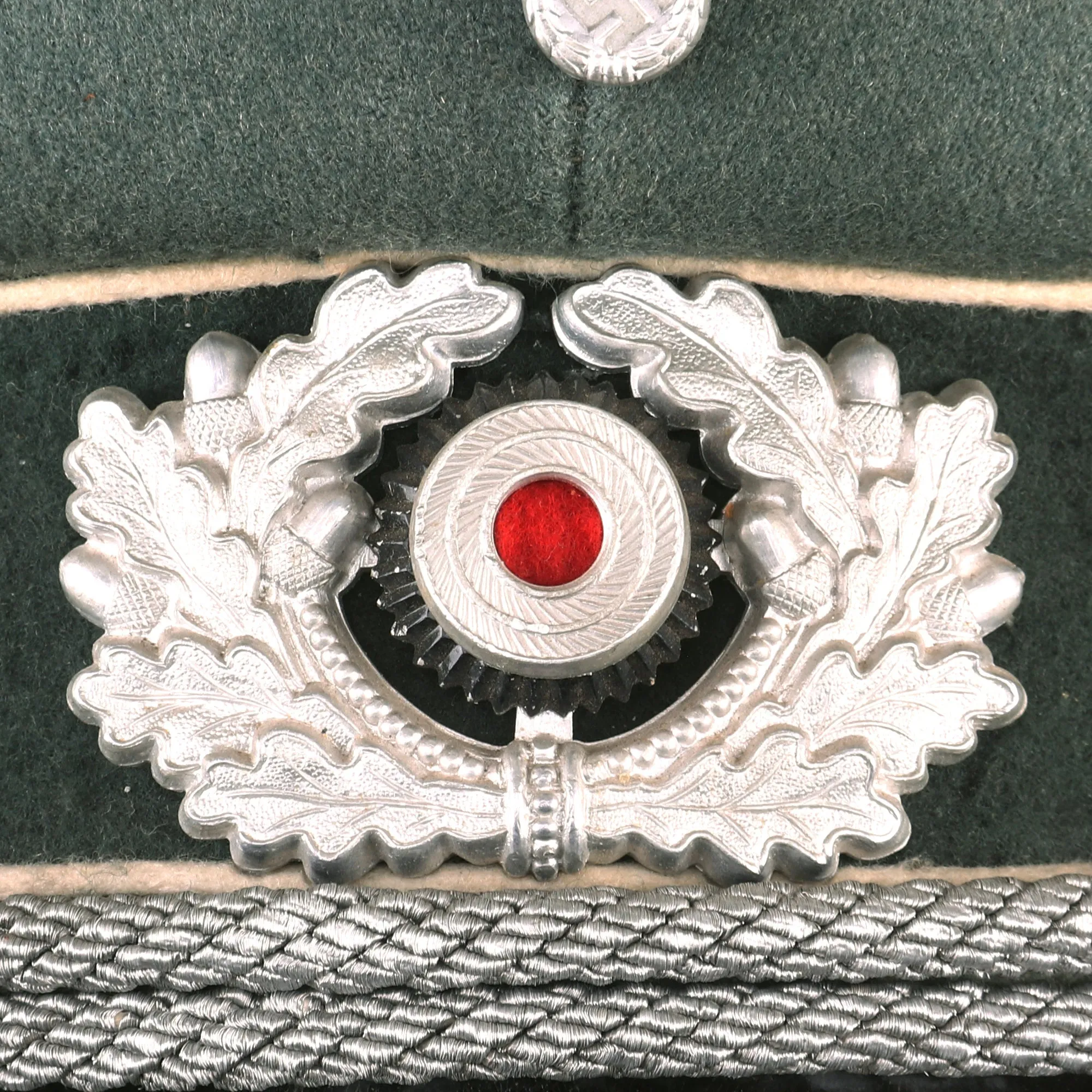 Original German WWII Army Heer Infantry Officers Schirmmütze Visor Cap by Erhard Burgmayer of Ulm