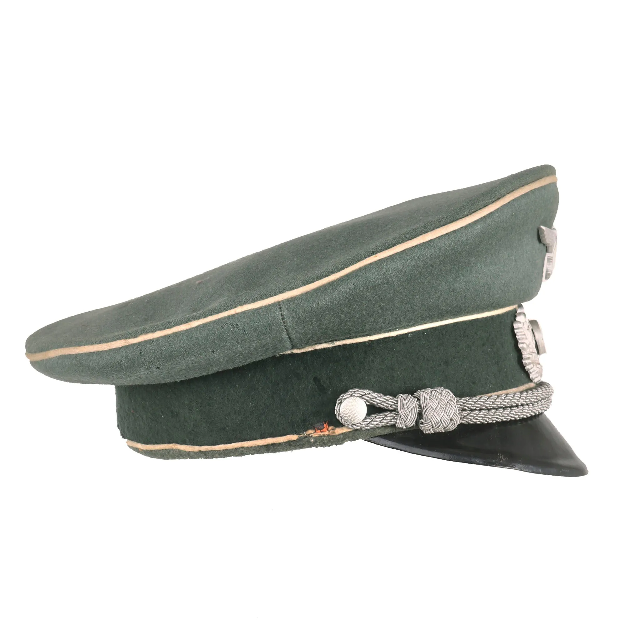 Original German WWII Army Heer Infantry Officers Schirmmütze Visor Cap by Erhard Burgmayer of Ulm