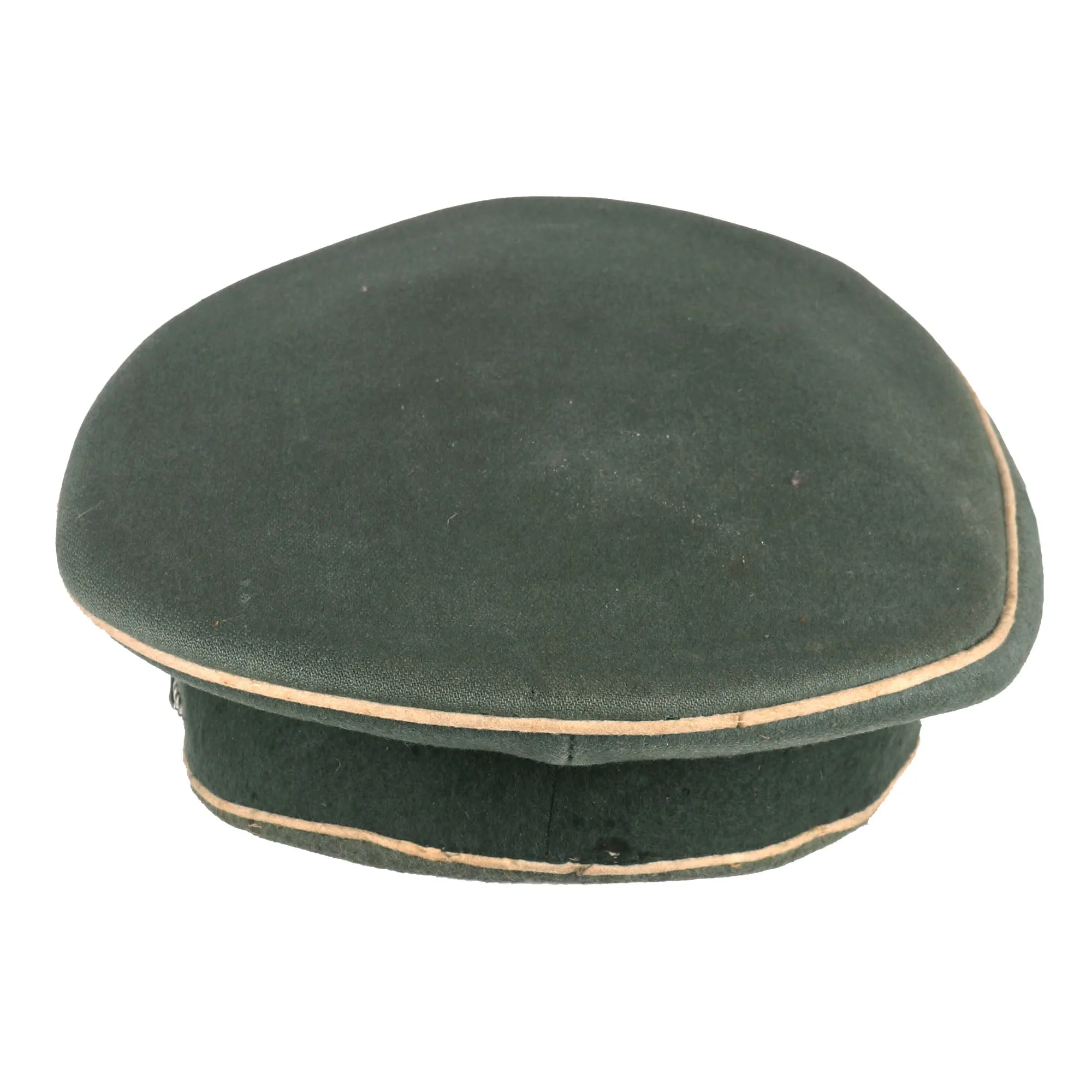 Original German WWII Army Heer Infantry Officers Schirmmütze Visor Cap by Erhard Burgmayer of Ulm