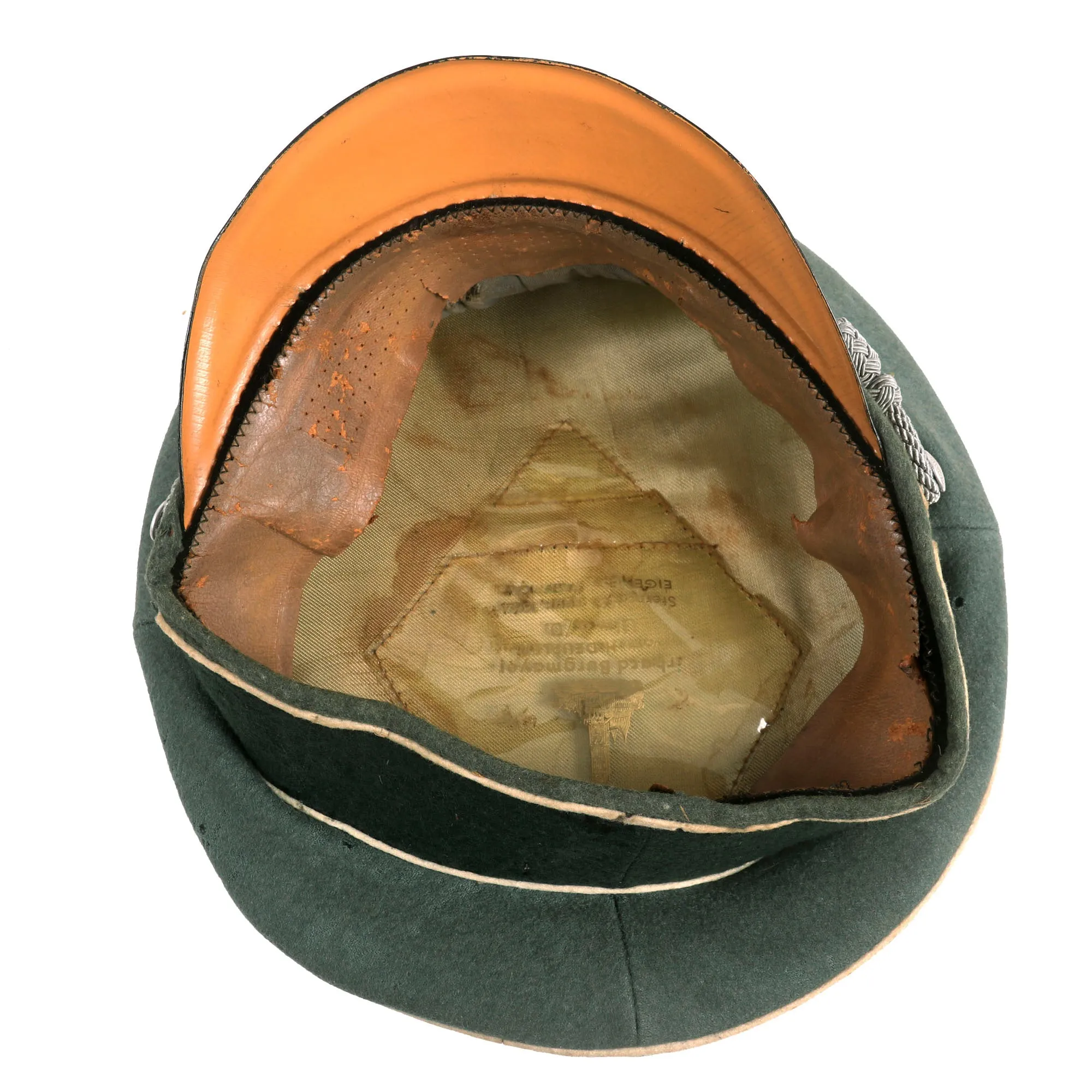Original German WWII Army Heer Infantry Officers Schirmmütze Visor Cap by Erhard Burgmayer of Ulm