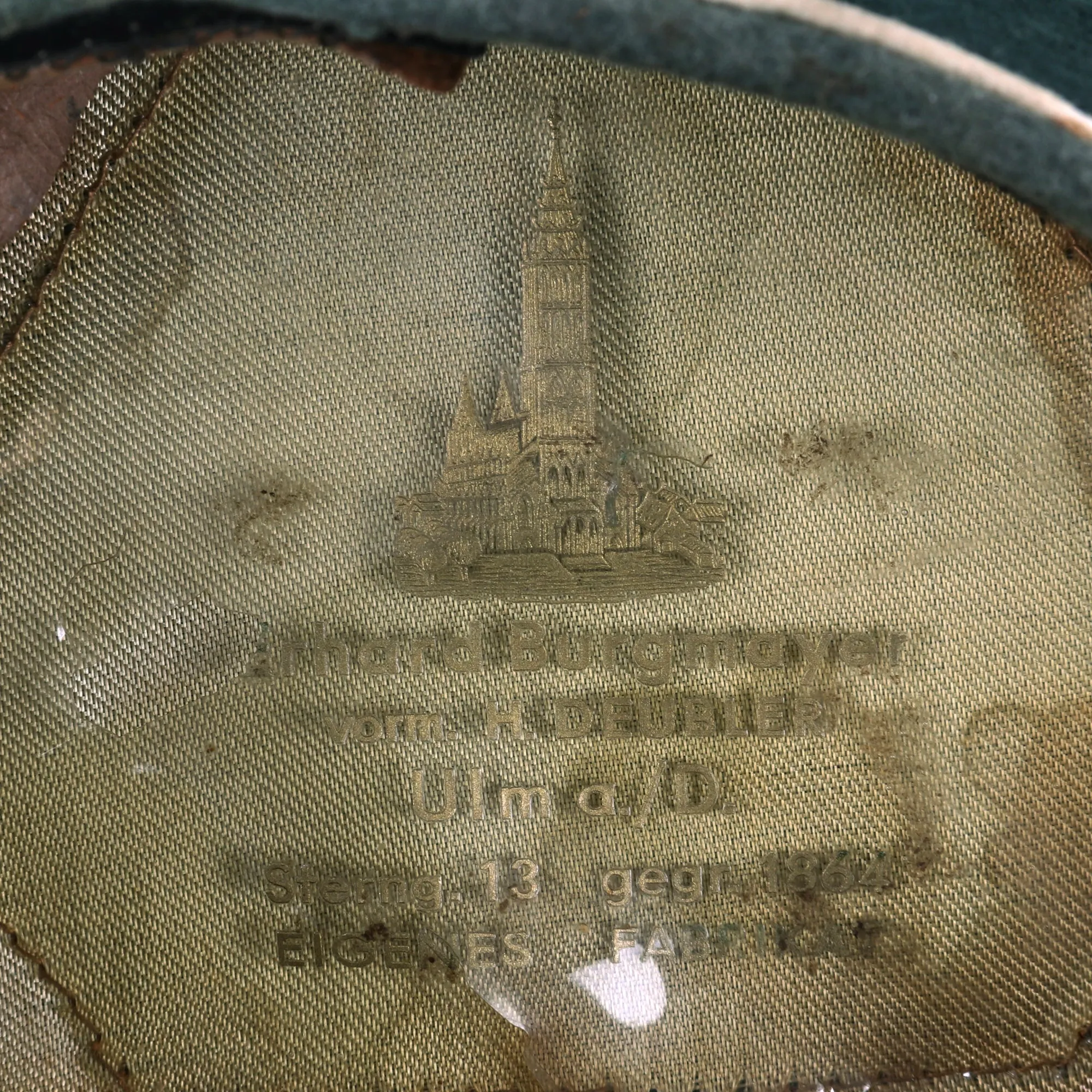 Original German WWII Army Heer Infantry Officers Schirmmütze Visor Cap by Erhard Burgmayer of Ulm