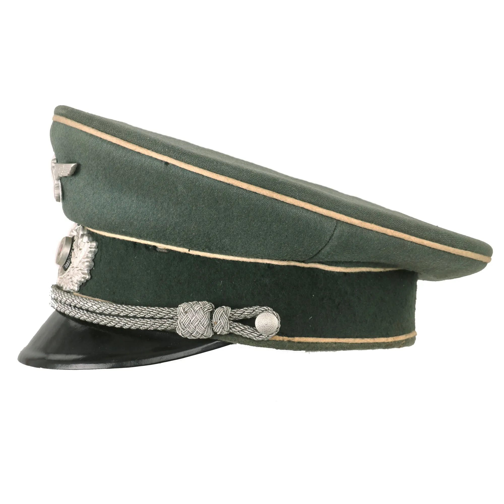 Original German WWII Army Heer Infantry Officers Schirmmütze Visor Cap by Erhard Burgmayer of Ulm