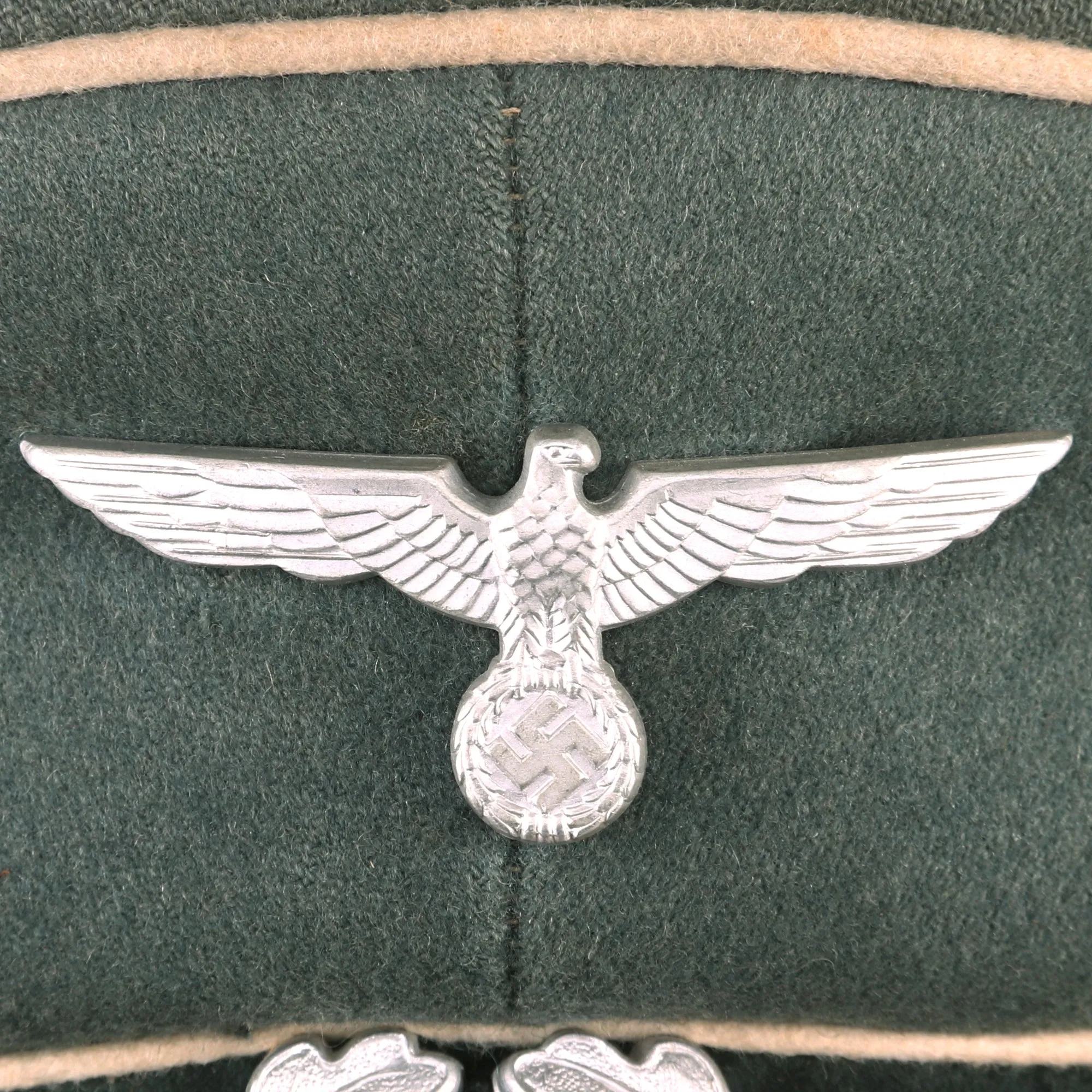 Original German WWII Army Heer Infantry Officers Schirmmütze Visor Cap by Erhard Burgmayer of Ulm