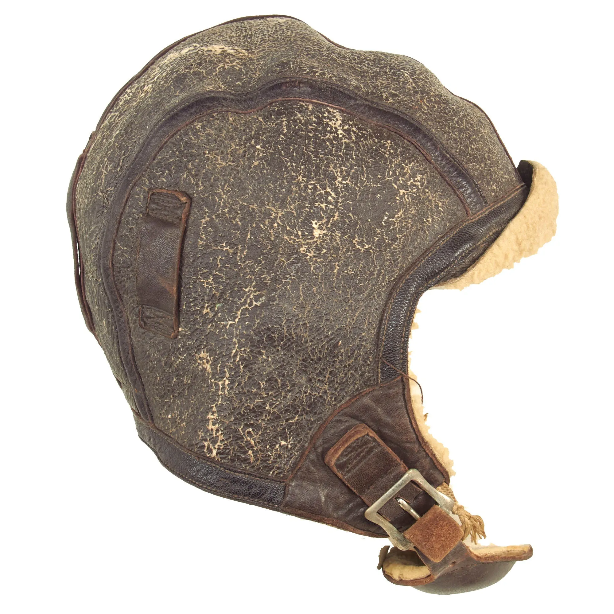 Original WWII U.S. Navy Flight Helmet & Goggle Set - Leather NAF 1092 & NAF 1092W Helmets
