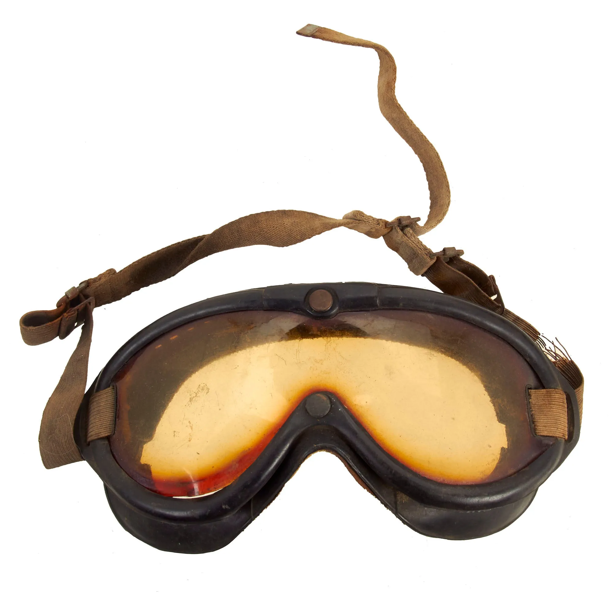 Original WWII U.S. Navy Flight Helmet & Goggle Set - Leather NAF 1092 & NAF 1092W Helmets