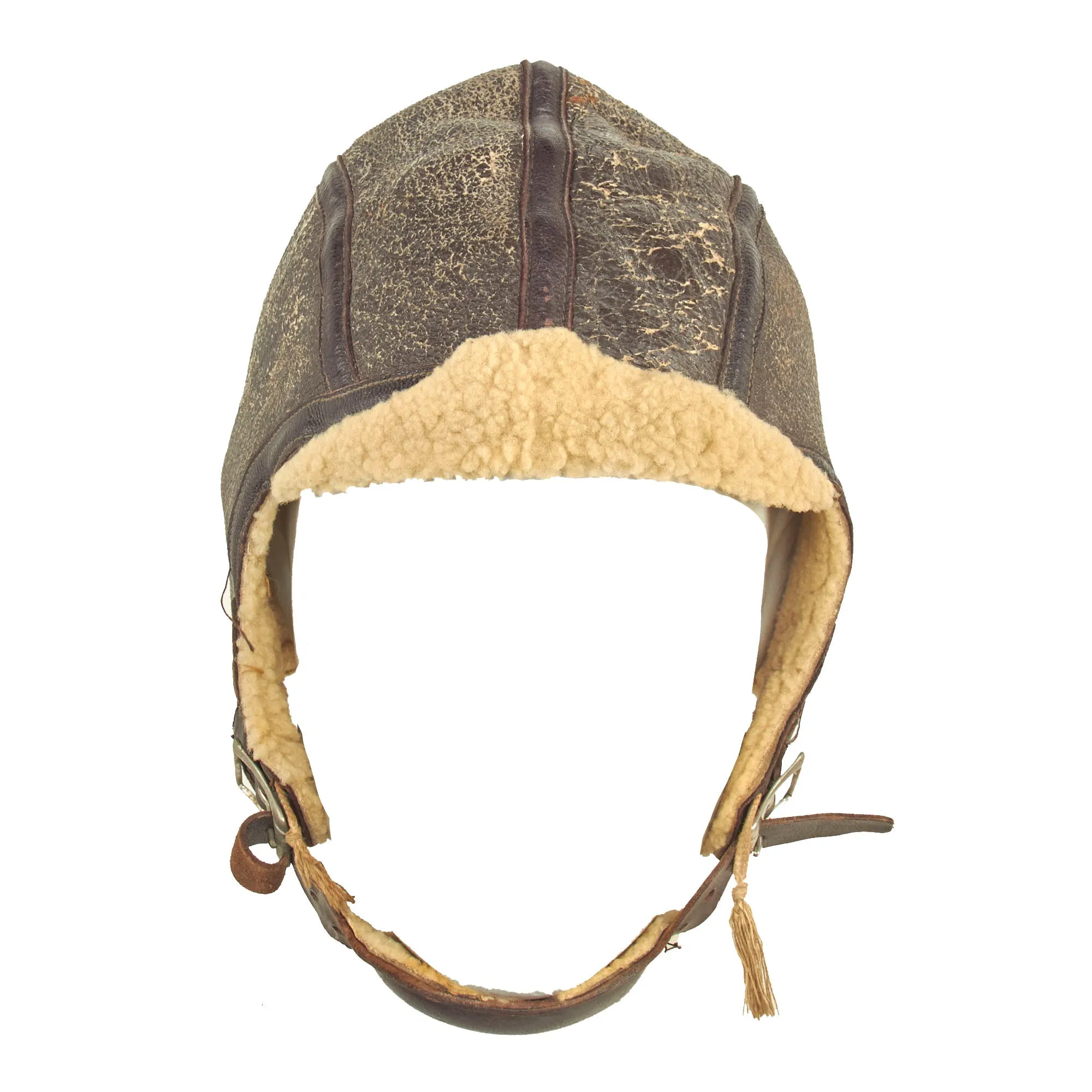 Original WWII U.S. Navy Flight Helmet & Goggle Set - Leather NAF 1092 & NAF 1092W Helmets
