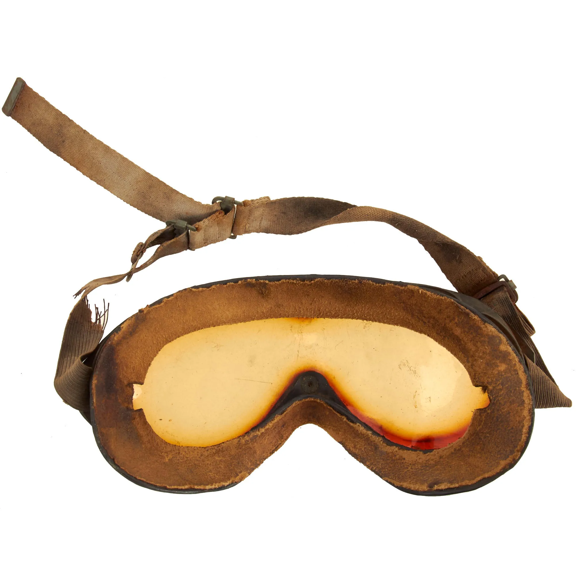 Original WWII U.S. Navy Flight Helmet & Goggle Set - Leather NAF 1092 & NAF 1092W Helmets