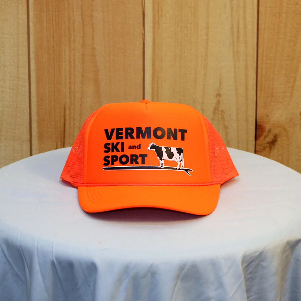 Paddleboarding Cow Trucker Hat - Hunter Orange