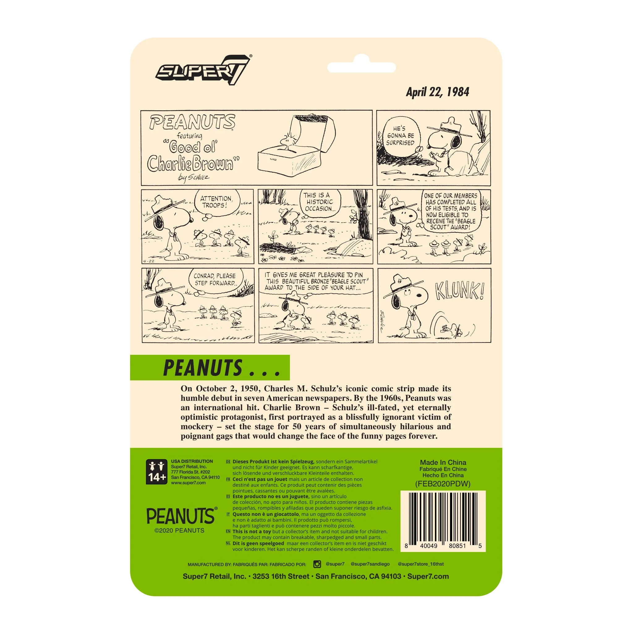 Peanuts ReAction Wave 3  - Beagle Scout Snoopy