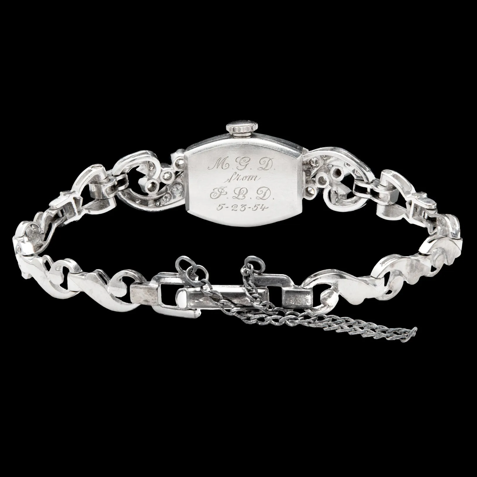 Perraux Vintage Ladies Diamond Watch, circa 1950s