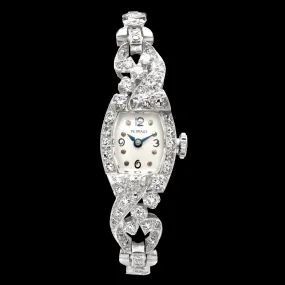 Perraux Vintage Ladies Diamond Watch, circa 1950s