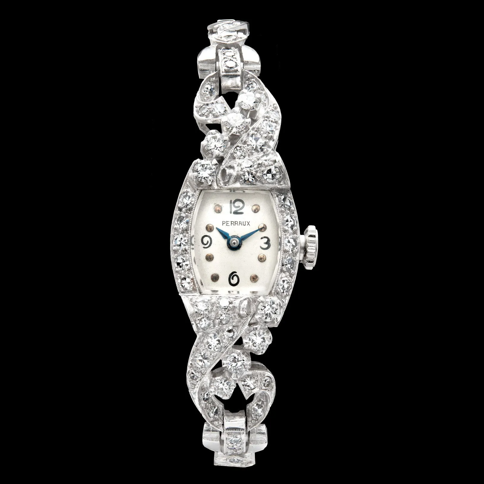 Perraux Vintage Ladies Diamond Watch, circa 1950s