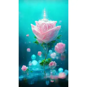 Pink Crystal Flower - Full Round Drill Diamond Painting 40*70CM