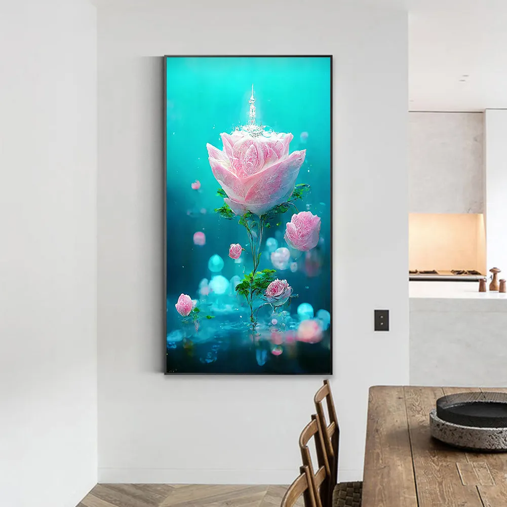 Pink Crystal Flower - Full Round Drill Diamond Painting 40*70CM