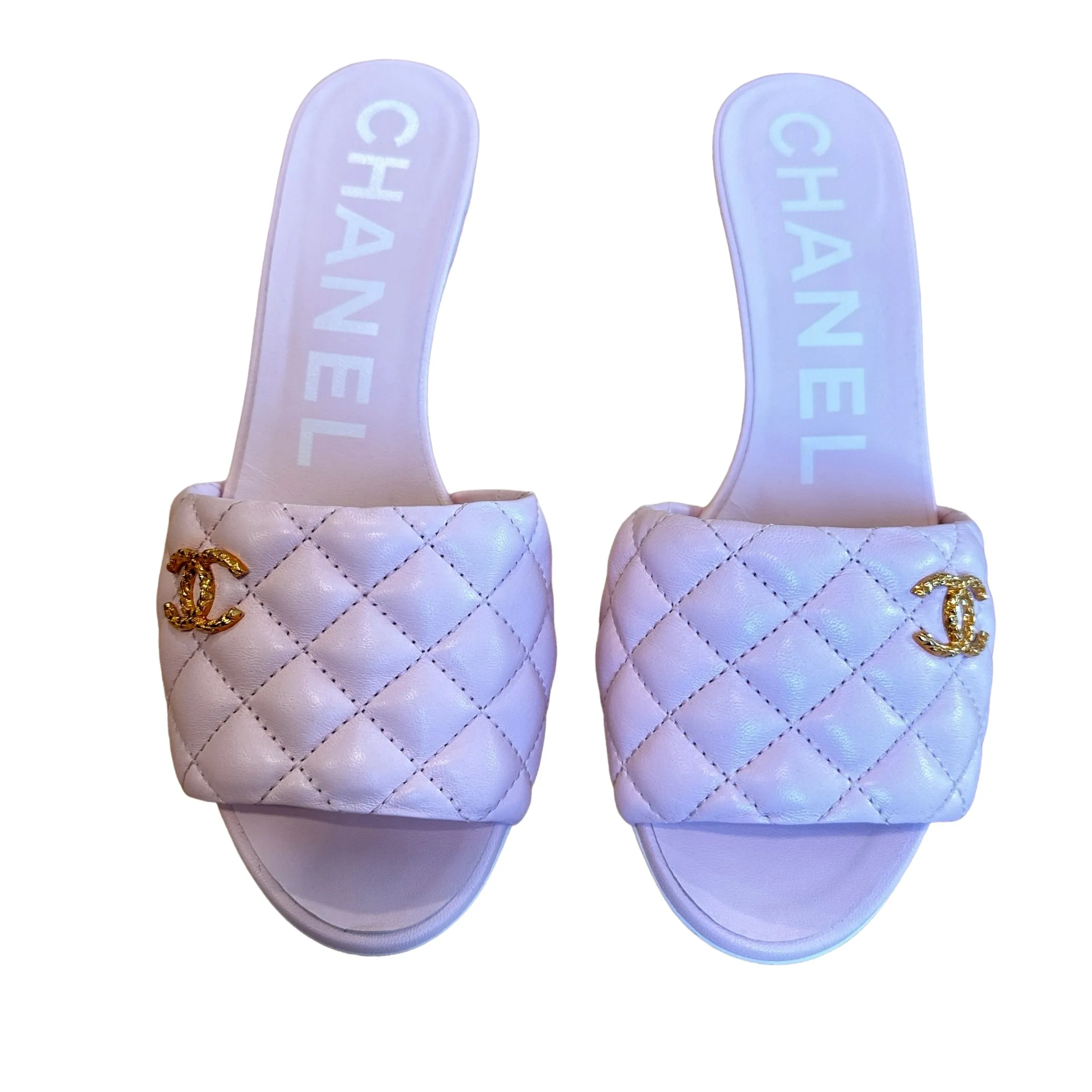 Pink Quilted Sandals - 7