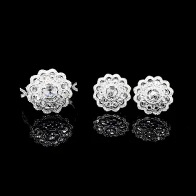 PREORDER | Floral Diamantes Statement Diamond Jewelry Set 14kt