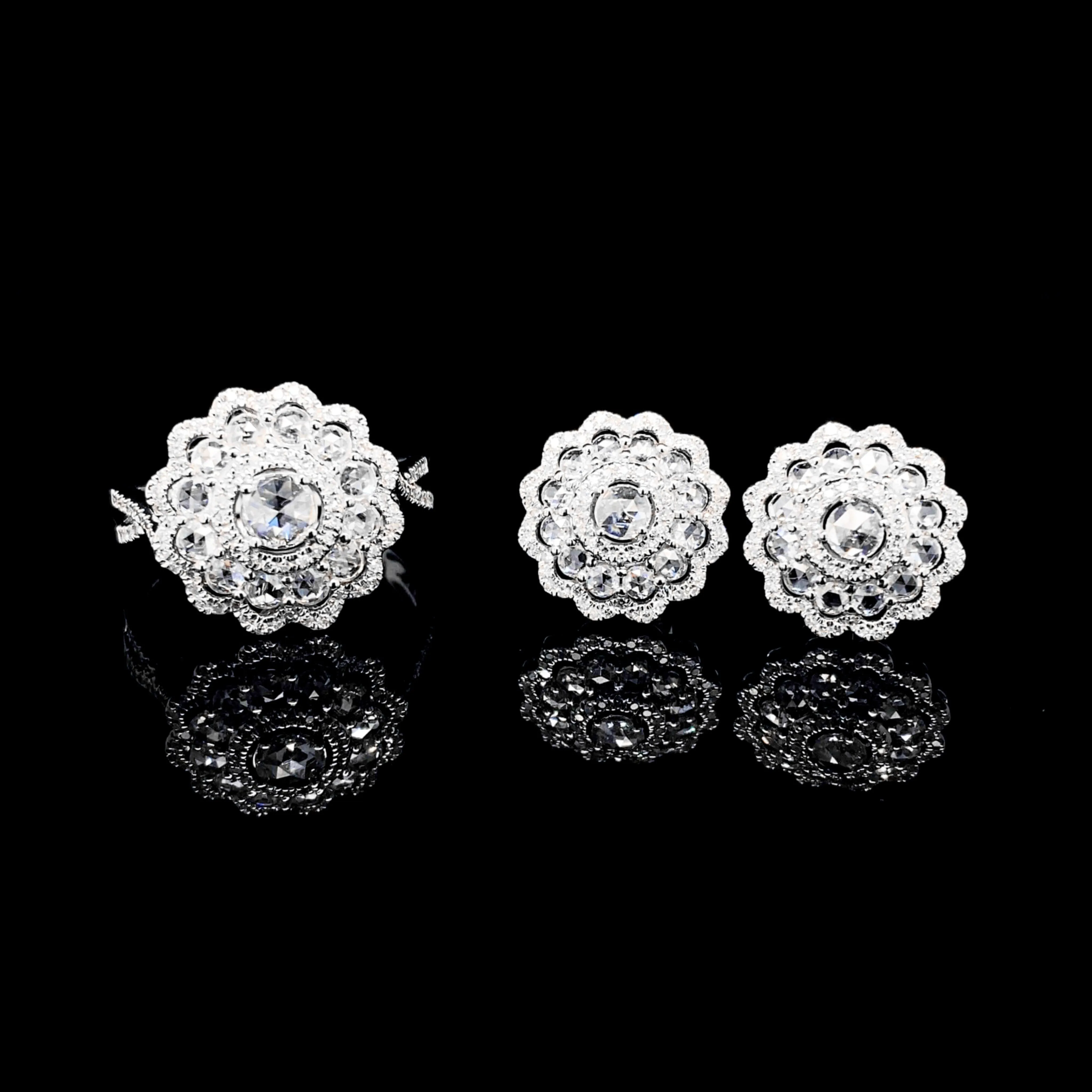 PREORDER | Floral Diamantes Statement Diamond Jewelry Set 14kt