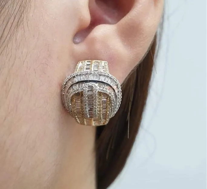 PREORDER | Multi-Tone Belt and Buckle Diamond Earrings 14kt