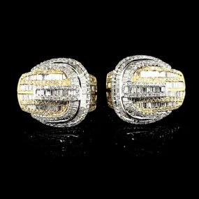 PREORDER | Multi-Tone Belt and Buckle Diamond Earrings 14kt