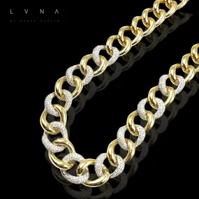 PREORDER | Studded Alternate Link Chain Diamond Necklace 14kt